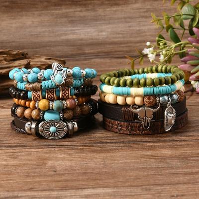 New 11-piece Set of Beaded Elastic Thread Woven Men's and Women's Bracelets, Bracelets, Bracelets.