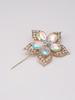 Crystal Flower Metal Brooch: Five-Petal Design for Handbags, Bouquets, and Clothing Accessories