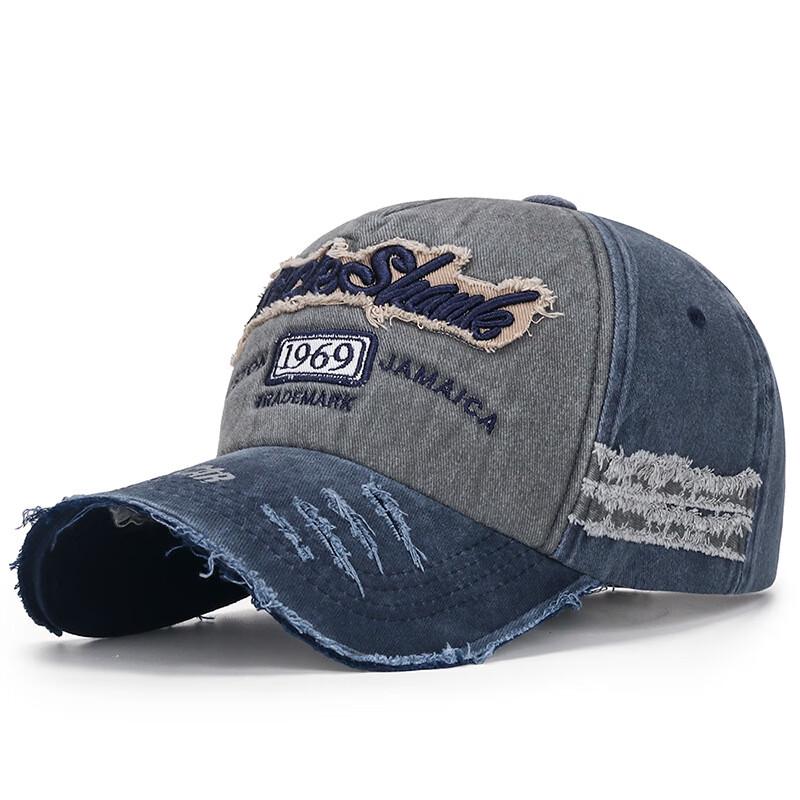 ZHENYUEQI Distressed Embroidered 1969 Five-Panel Baseball Cap One Size
