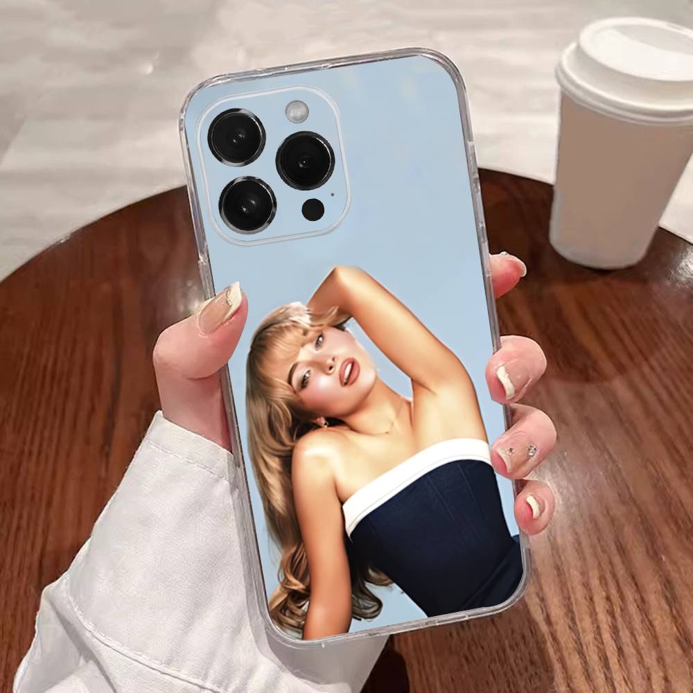 Singer S-Sabrina Pouzdro na telefon Pro iPhone 17,16,15,14,13,12,11 Plus,Pro,Max,XR,XS,Plus,E,SE4,Mini Průhledný kryt