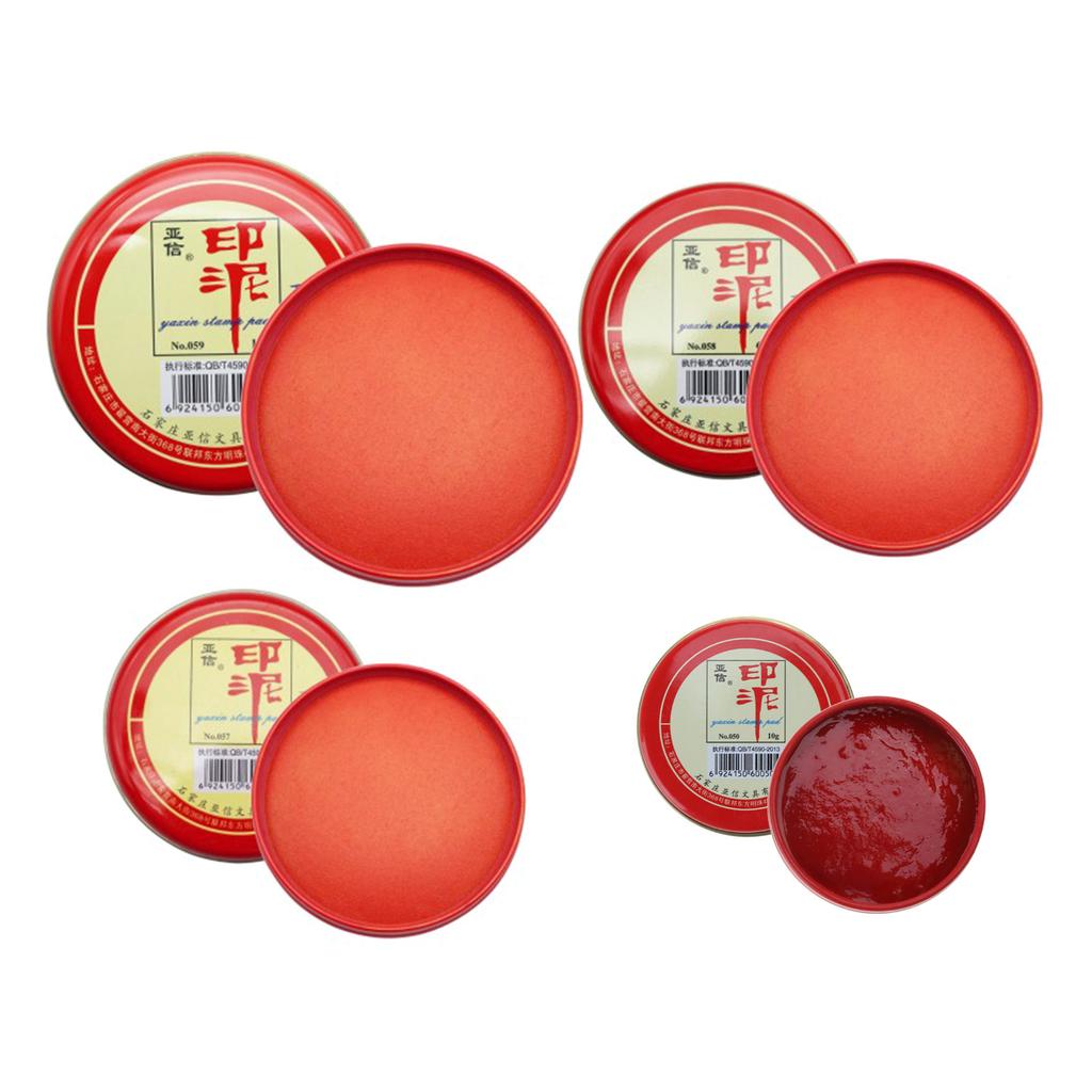Red Stamp Pad Chinese Ink Pad Red Ink Paste Quick-Drying Red Stamp Ink Pad Round Yinni Pad for Crisp & Clear Impression