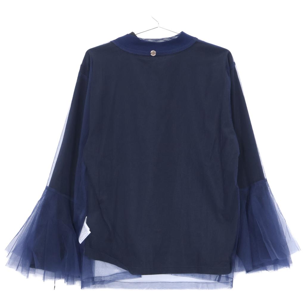 Chika Kisada [UNITED ARROWS Exclusive] 23AW Navy Cut and Sewn Tulle Long Sleeve T-Shirt tops F Navy / BlackUsed