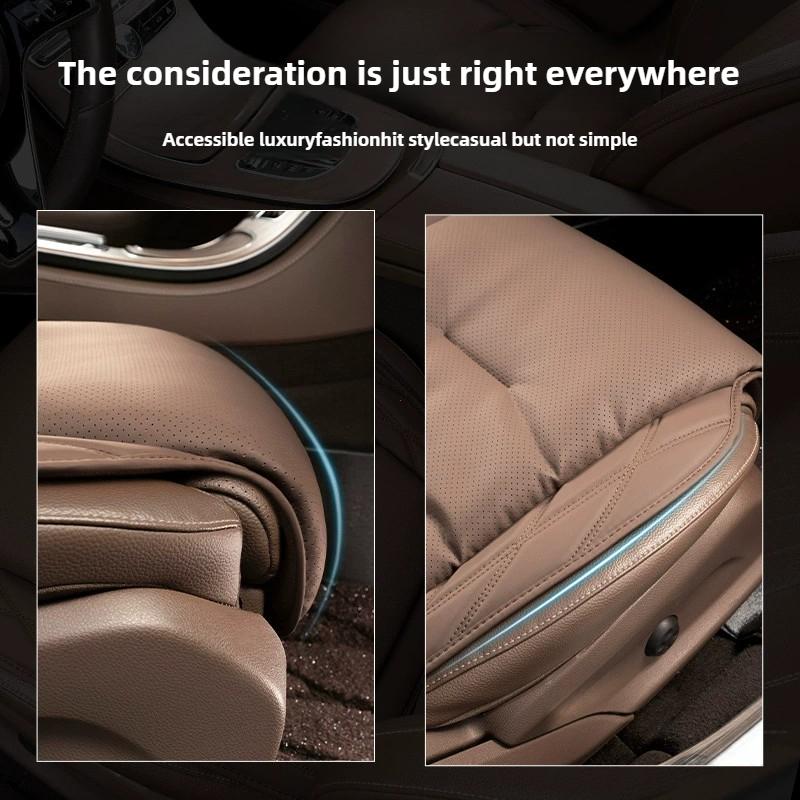 New Car Seat Cushion Waist Cushion for Most Cars Breathable and Ventilated Nappa Leather All Season Seat Cushion