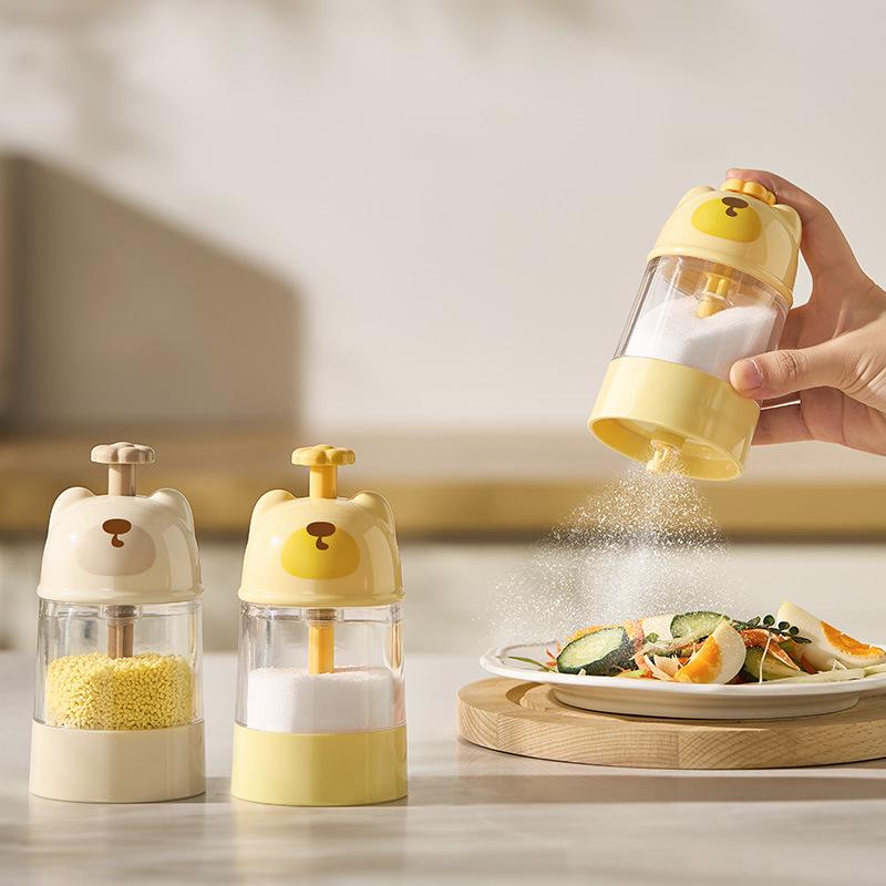 0.2G Metering Salt Shaker Push Type Salt Dispenser Salt Sugar Bottle Shaker Canister Quantitative Salt Shaker Moisture-Proof