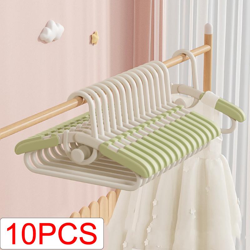 10PCS Children's Clothes Rack Non-slip Non-trace Clothes Support Home Telescopic Storage Drying Rack Baby Clothes Hanger
