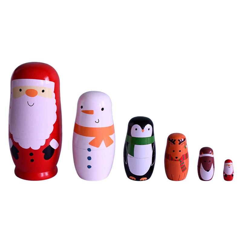 Charming Wooden Santa Claus Nesting Doll Set 6 Layers Of Festive Home Decor And Gifts For The Holidays