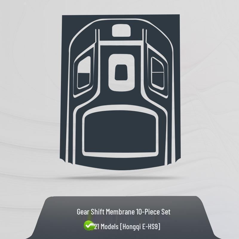 Suitable for 21-25 Hongqi EHS9: Transparent TPU Interior Film for Console, Gear Shift, Navigation Screen - Scratch Protection.