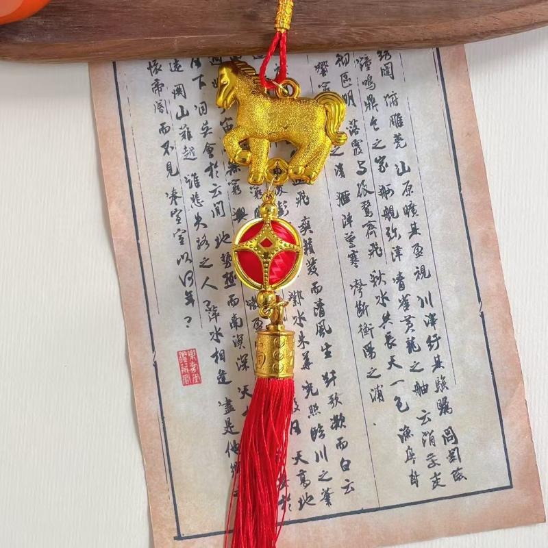 Chinese Zodiac Horse Lucky Pendant Car Hanging Ornament Collectibles Good Fortune Decoration Creative Home Decoration Gifts