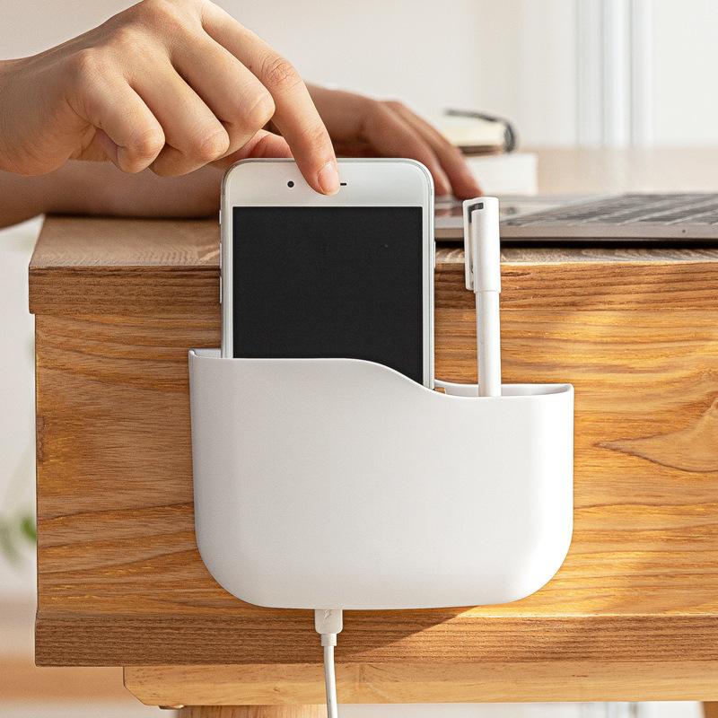 Veggmontert oppbevaringsstativ Multifunksjonsarrangør TV Klimaanlegg Fjernkontroll Oppbevaringsholder