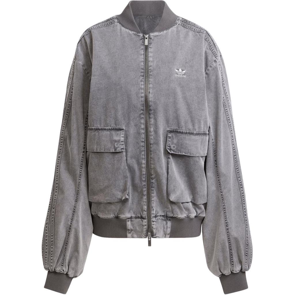Adidas Originals ADILENIUM LONG SLEEVE TOP Jacket Women's Gray JM9264