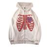 Clearance: Women's Hooded Long-Sleeve Sweatshirt - Halloween Skull Print, Loose Fit. No Returns/Exchanges.