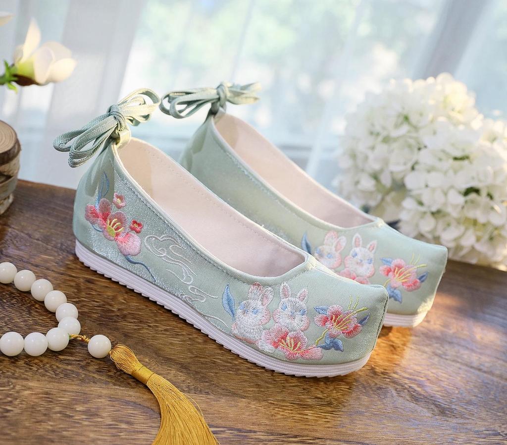 Elegante chinesische Stil Stickerei Schleifenschuhe - Inspiriert von antiken Kostümen, Damen Bühnen- und Film-Schuhwerk