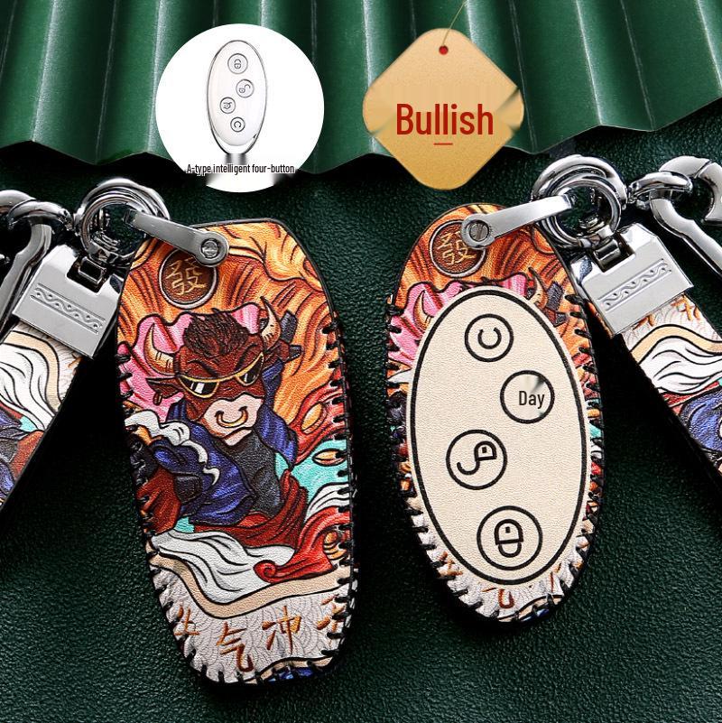 BYD Song Pro Key Case for Tang, Song Max, Qin Pro, Tang 2nd Gen DM New Energy Cars - National Tide Design Key Bag