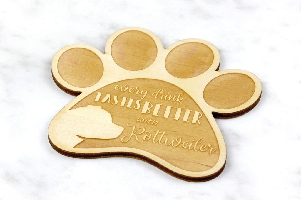 Rottweiler, Rott, Rottie - Podstawka pod kubek, grawerowana podstawka z psem, prezent dla miłośnika psów marki Art-Dog