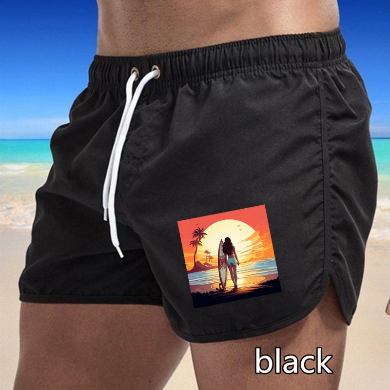 BBK-86 Summer New Men's Quick-Drying Swim Trunks Sports Pants Swimwear Beach Shorts Jogging Shorts Sports Creative Basketball Print