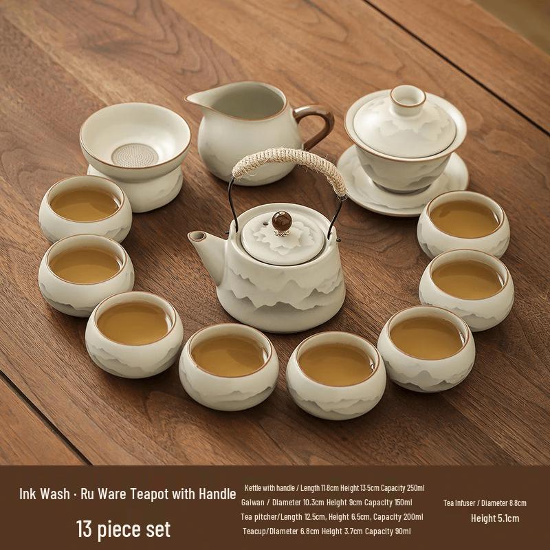 Ru Kiln Ink Wash Gongfu Tea Set
