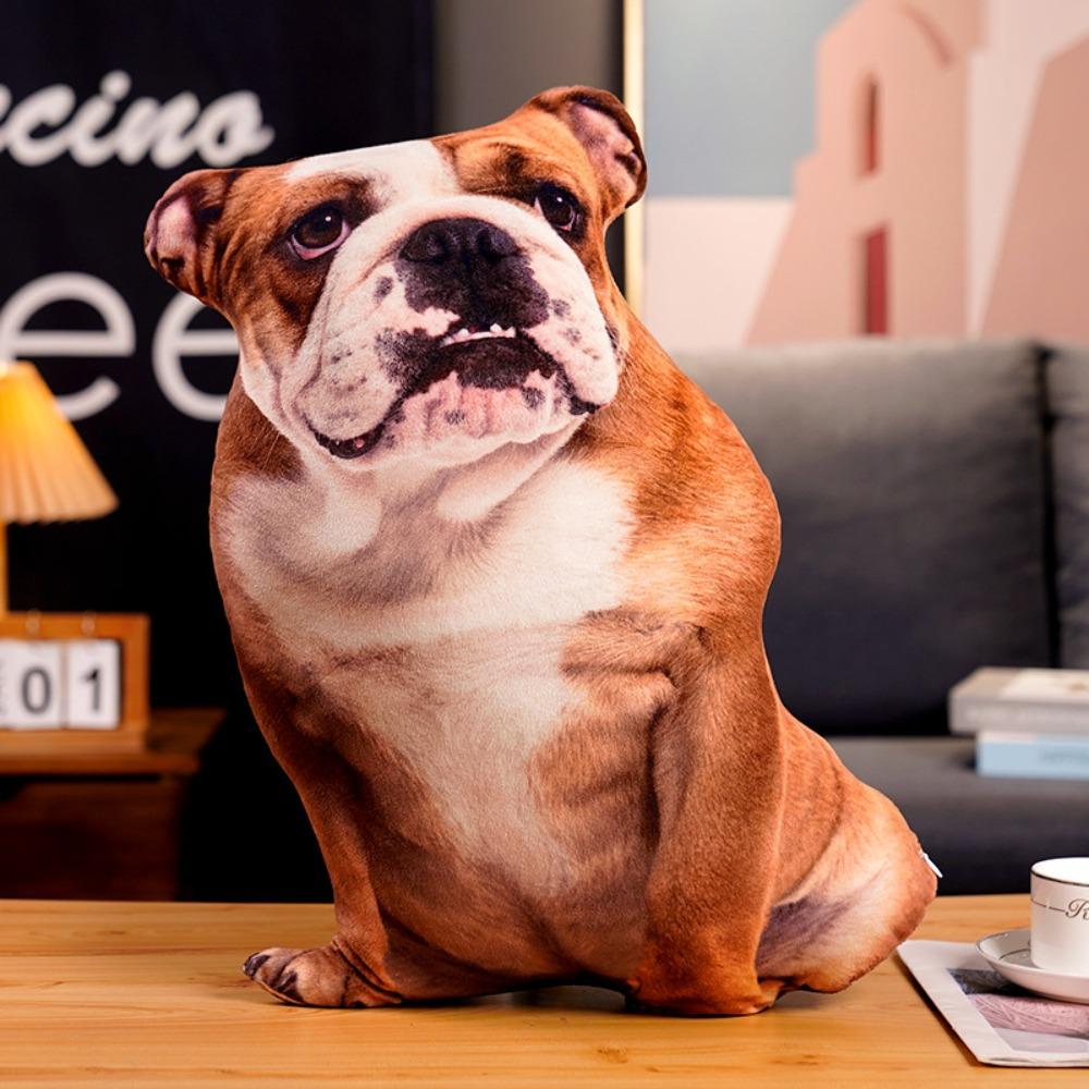 

3D Simulation Dog Plush Toys Labrador Corgi Dog Cushion Dog Stuffed Pillow Birthday Gifts English Bulldog