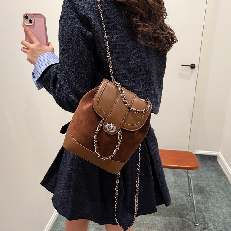 Trendy Retro Suede Shoulder Bag For Women 2023 Fall Winter Stylish Crossbody Bag