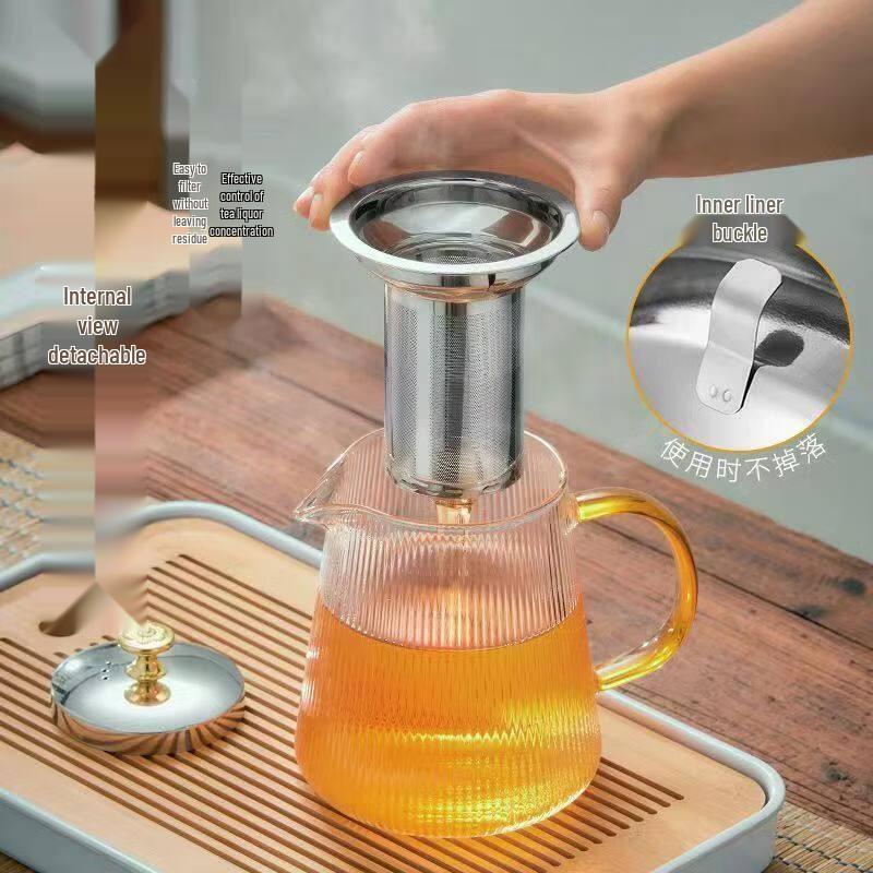 ZISIZ Glass Teapot for Home and Commercial Use