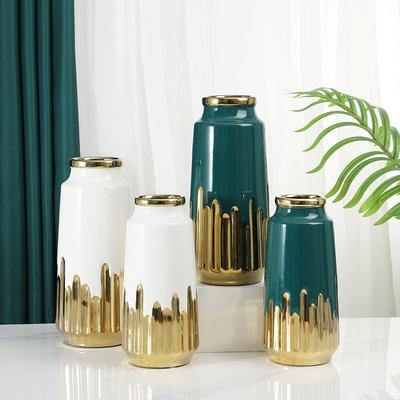 Vaso in ceramica modello stanza soggiorno decorazione casa fioriera idroponica ornamenti placcati oro verde