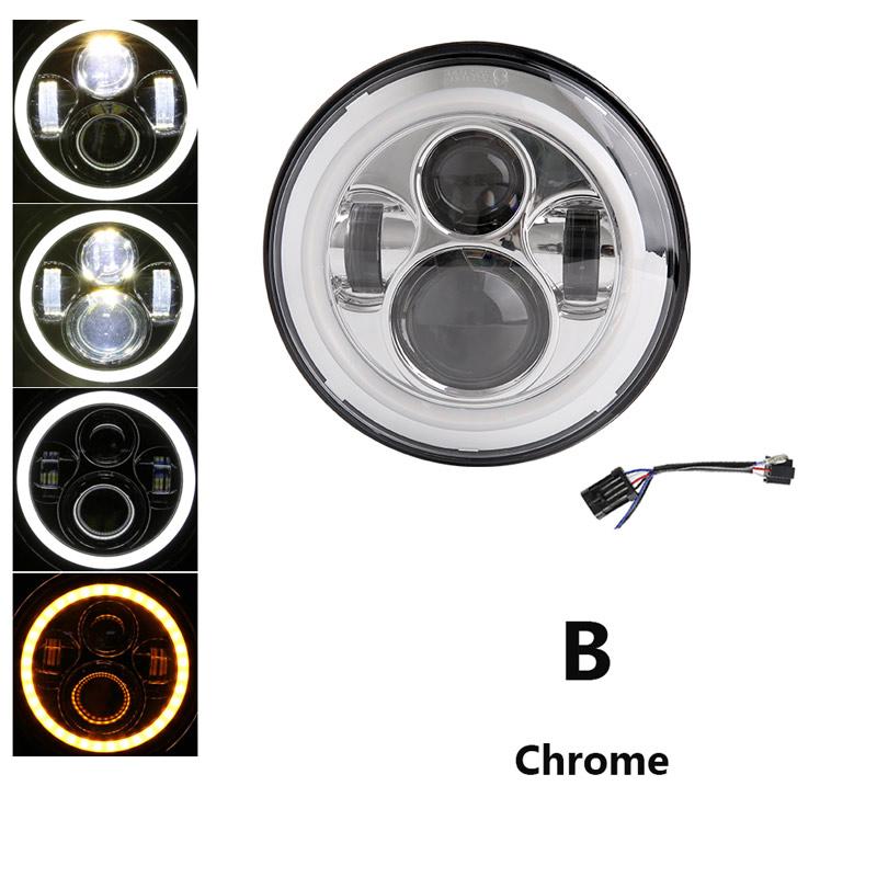 For Harley Motorcycle Light Davidson Electra Glide Softail Fat Boy Touring 7 Inch Motor  LED Headlight with 4.5 Inch Fog Lamps