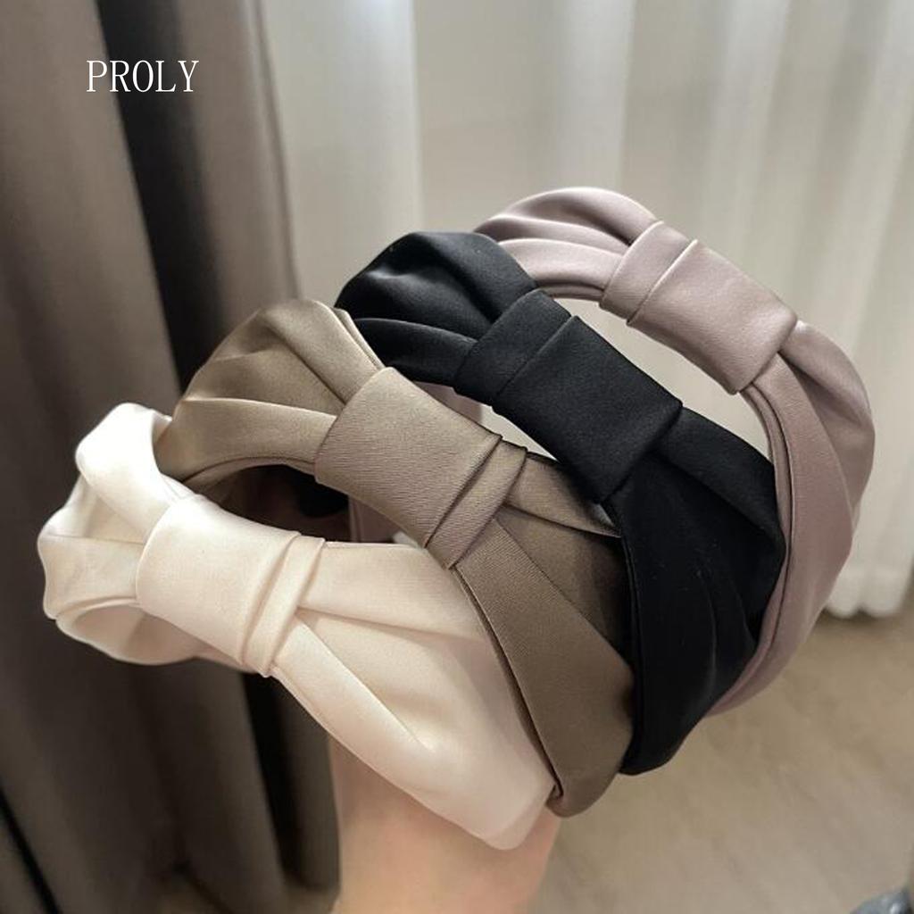 PROLY New Fashion Hairband For Women Solid Color Center Knot Headband Casual Summer Autumn Turban Girls Classic Hair Accessories
