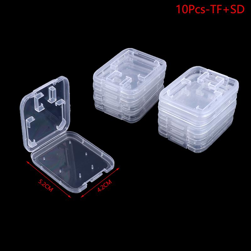 

10шт прозрачный Sd Tf Cf коробка для хранения карт памяти держатель коробка защитный чехол 10Pcs-TF+SD