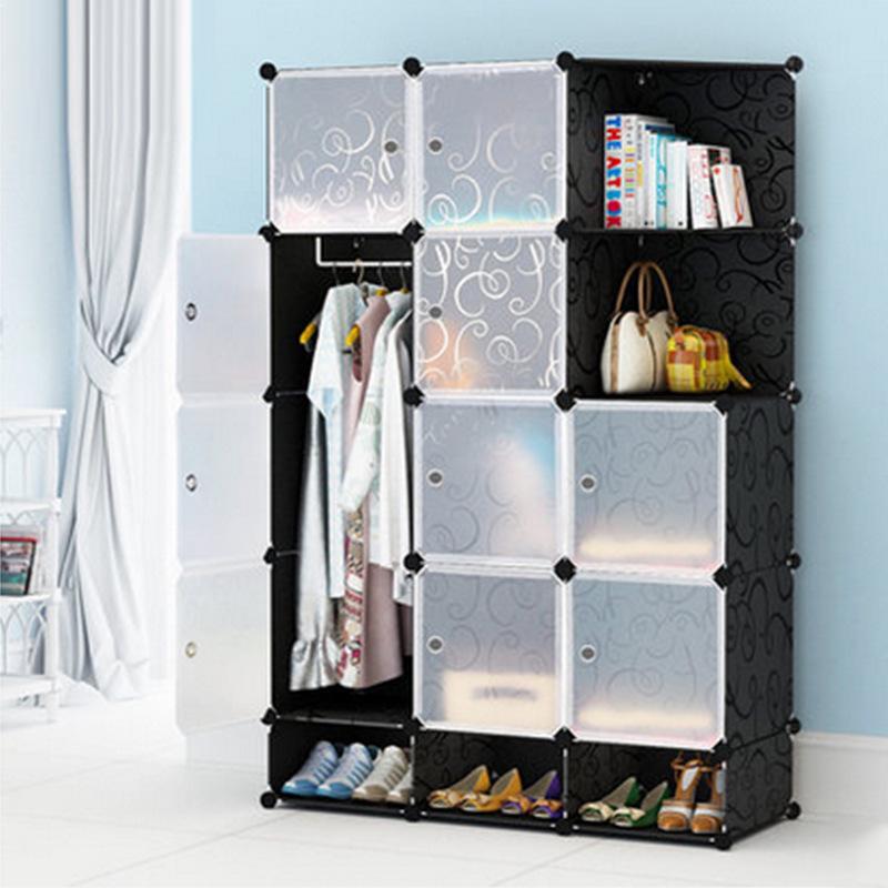 Children's Folding Resin Wardrobe: Assembled Plastic Storage Cabinet for the Living Room