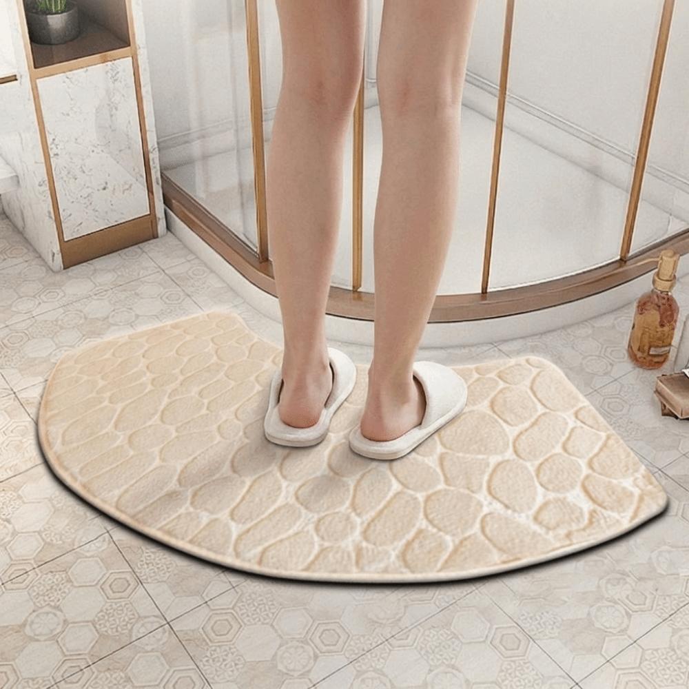 Thickened Cobblestone Bathroom Floor Mat Dirt-resistant Absorbent Floor Mat  for Toilet