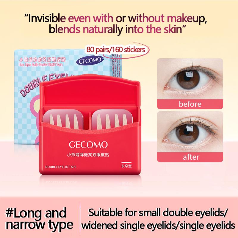 GECOMO New Double Eyelid Sticker Waterproof&Swheatproof All-Day Wear Defining For Daily Use