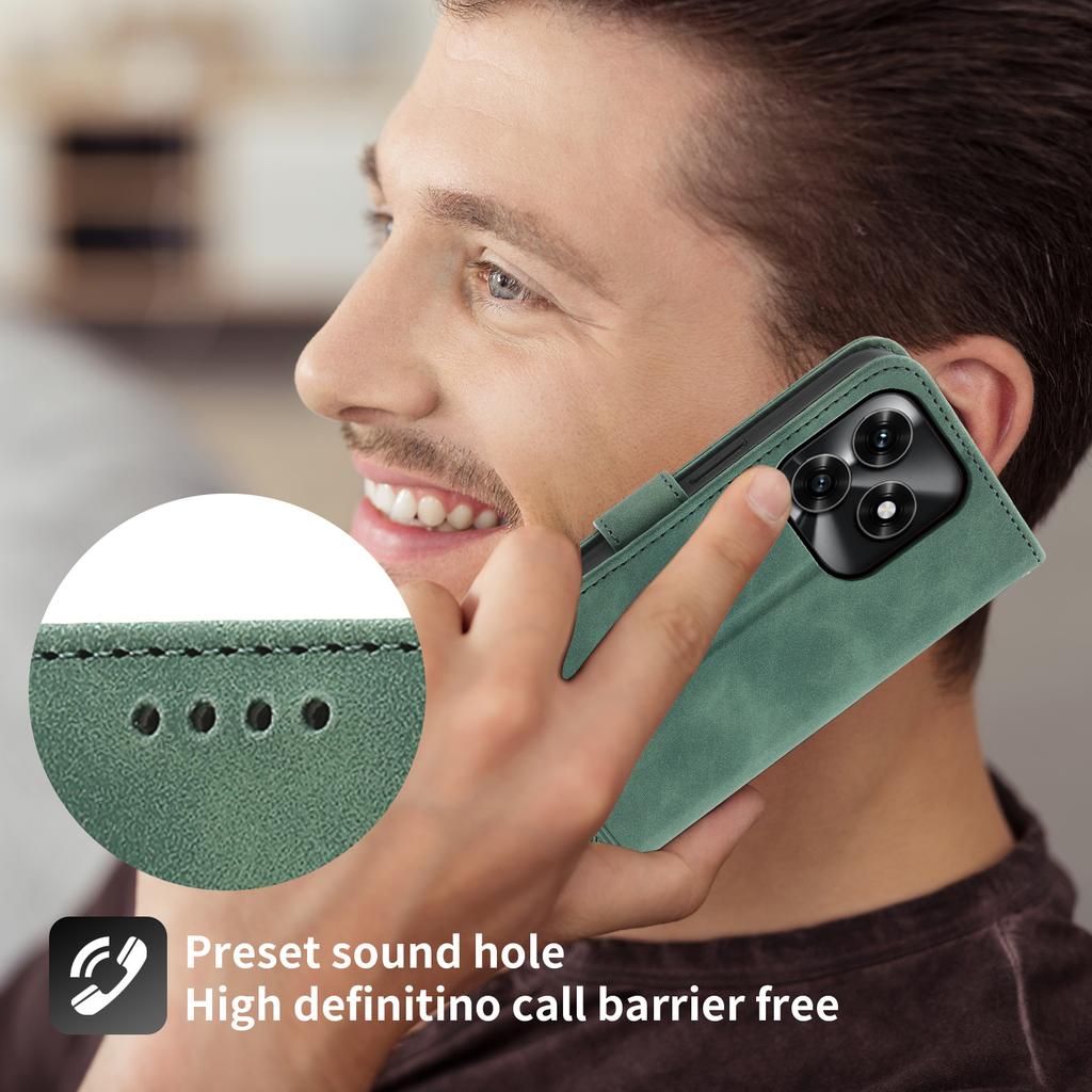 DIERFENG DF-03 Leather Case For Honor X5c Plus 4G / X5c 4G / Play10A 4G Lines Imprint Wallet Phone Cover with Wrist Strap