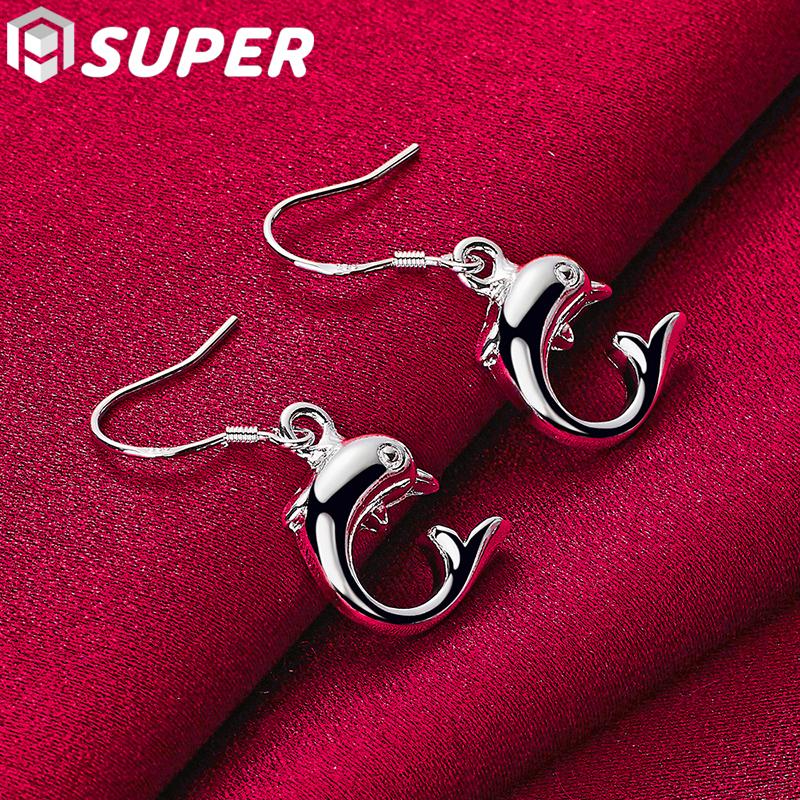 Bijuterii cercei cu delfin din argint 925