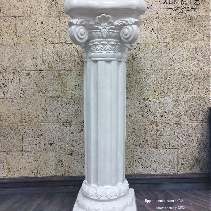 Wedding Gold Roman Column Flower Stand – European Stripe Trophy Fiberglass Décor