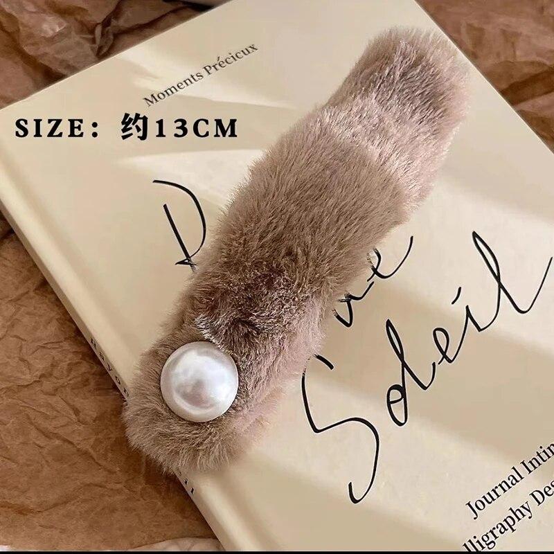 New Vintage Plush Flower Hair Clips Sweet Hair Crab Barrettes Trendy Large Hairgrip Hairpins For Women Hair Accessories Headwear