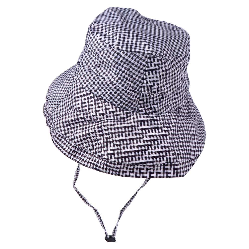Summer Plaid Sun Hats Korean Style Fisherman Hat New Drawstring Bucket Hats  Travel