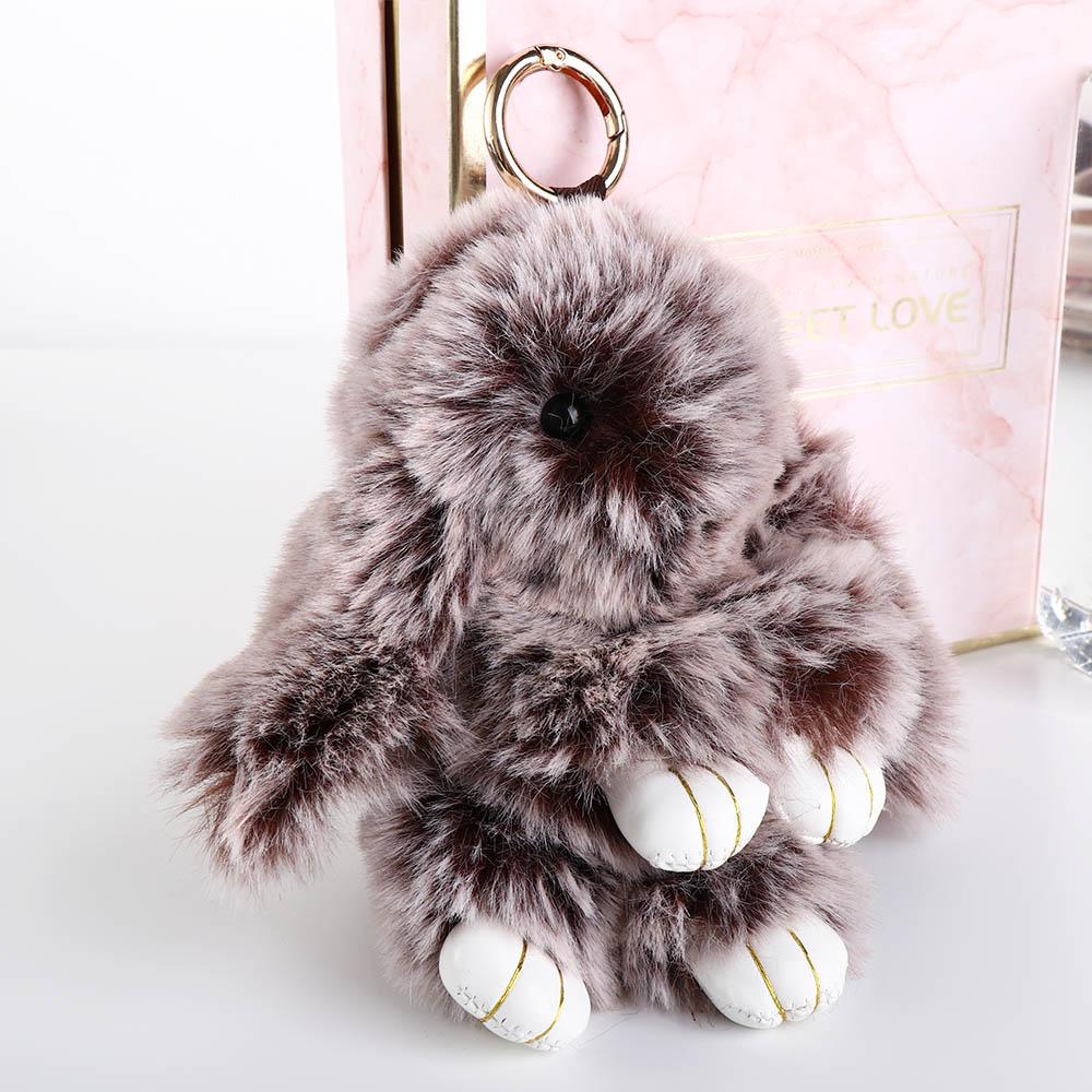 Car Pendant Key Ring Fluffy Toy Doll Plush Bunny Keyring Plush Bunny Keychain Rabbit Fur Keychain