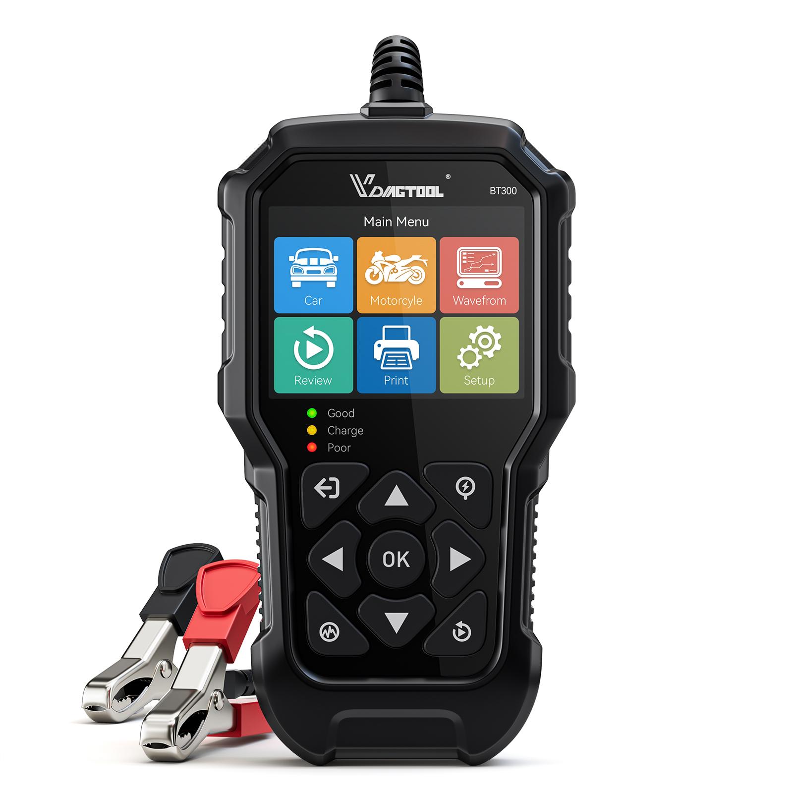 2026 New VDIAGTOOL BT300 5-3000 CCA  Car Battery Tester 6V/12V Battery System Detect Auto Battery Analyzer Car Battery Tool BT300