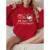 Women's Christmas Candy Print Hoodie - Fashion Autumn Winter Drawstring Casual Sweatshirt