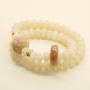 Natural White & Creamy Yellow Jade Bodhi Root Double-Strand Bracelet - New Chinese Design for Women