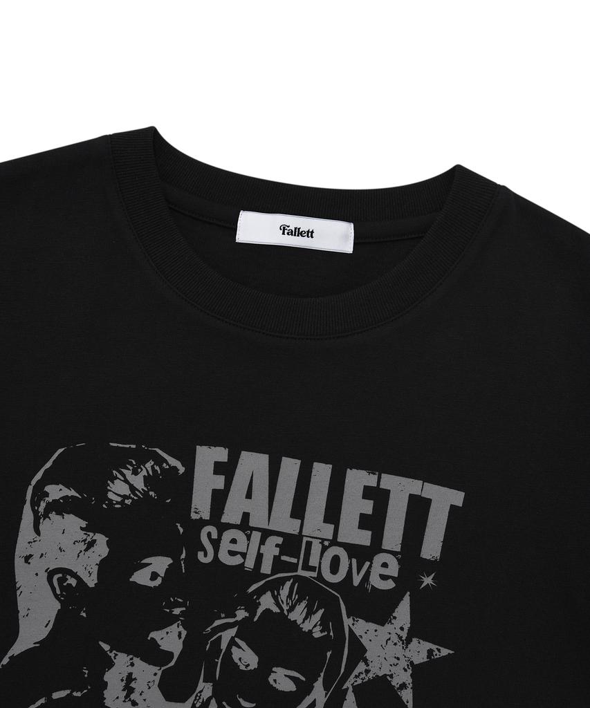 FALLETT [23Ss] Self-Love Crop Short Sleeve Tee Black