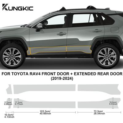 For Toyota Rav4 -2024 Car Door Triangle Protective Film PPF TPU Refit Door Sills Sticker Transparent 8.5mil Precut