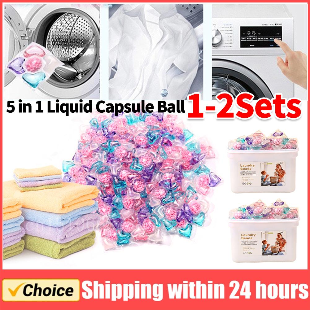 50-100PCS Laundry Beads Detergent 5 In 1 Liquid Capsule Ball Fragrance Beads Soft Clothing Diffuser Perfume for Washing Machine