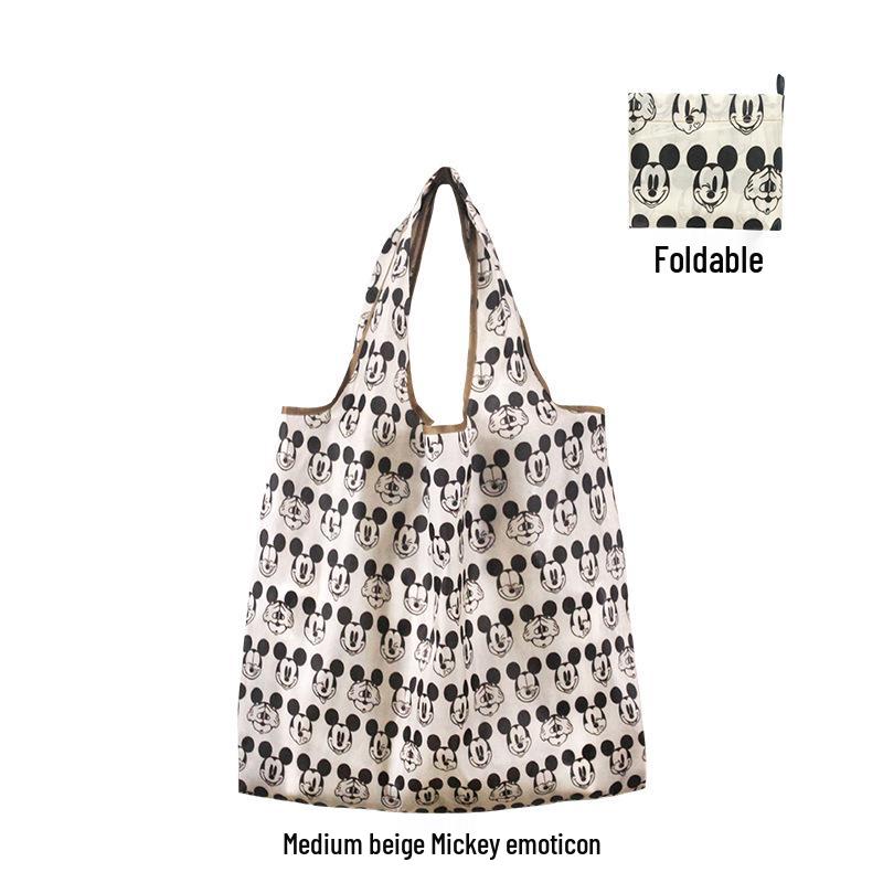 Medium Foldable 210D Oxford Cloth Shopping Bag, Convertible to Shoulder or Handbag, Ideal for Groceries and Camping