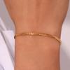 Neu im Sortiment Minimalistisches verschlüsseltes NK-Kettenarmband 18 Karat vergoldet Hochwertiger Edelstahl Wasserdicht Täglicher Schmuck für Damen
