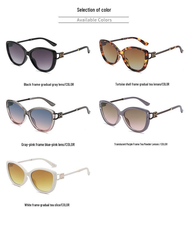 Women's Retro Cat Eye UV Protection Sunglasses with Metal Temple Hollow-out Design
