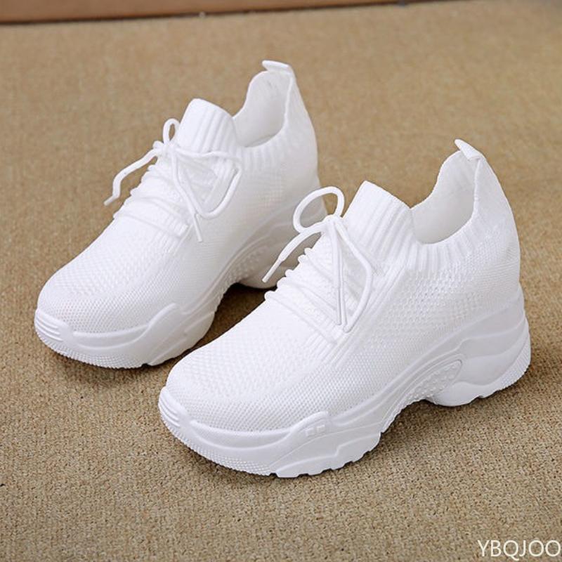 Fashion Female new spring casual comfortable sports shoes with increased height inside breathable thick soled mesh casual women's shoes