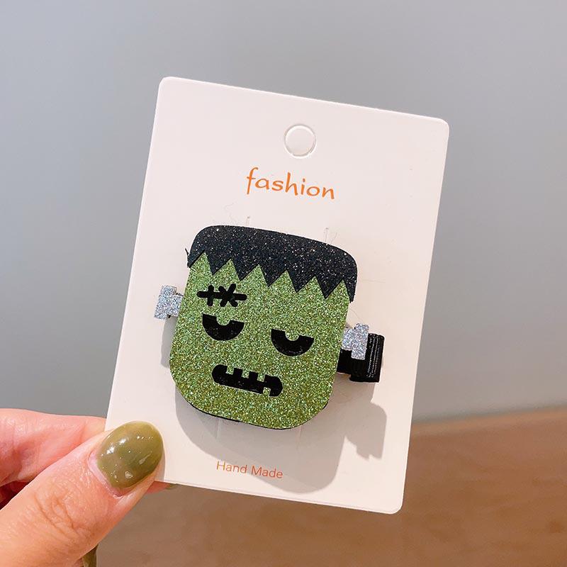 Handmade Halloween Hair Clips for Kids: Pumpkin, Ghost, Black Bat Bow, Party Accessories