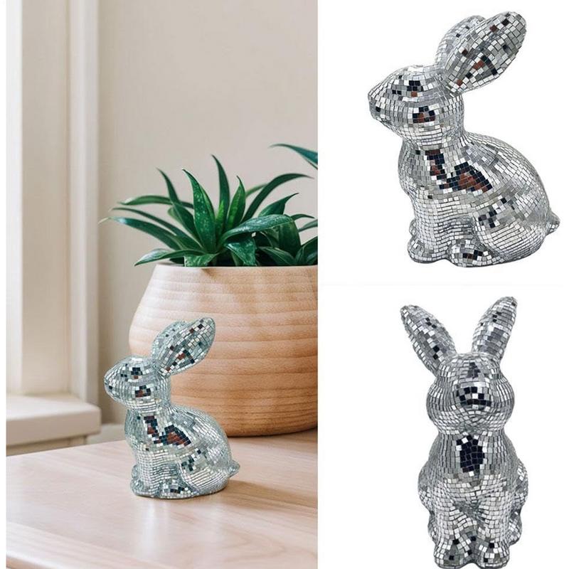 3D Printing Disco Ball Handmade Mirror Rabbit Easter Decoration Glitter Rabbit Decorative Festive Reflective Easter Decor