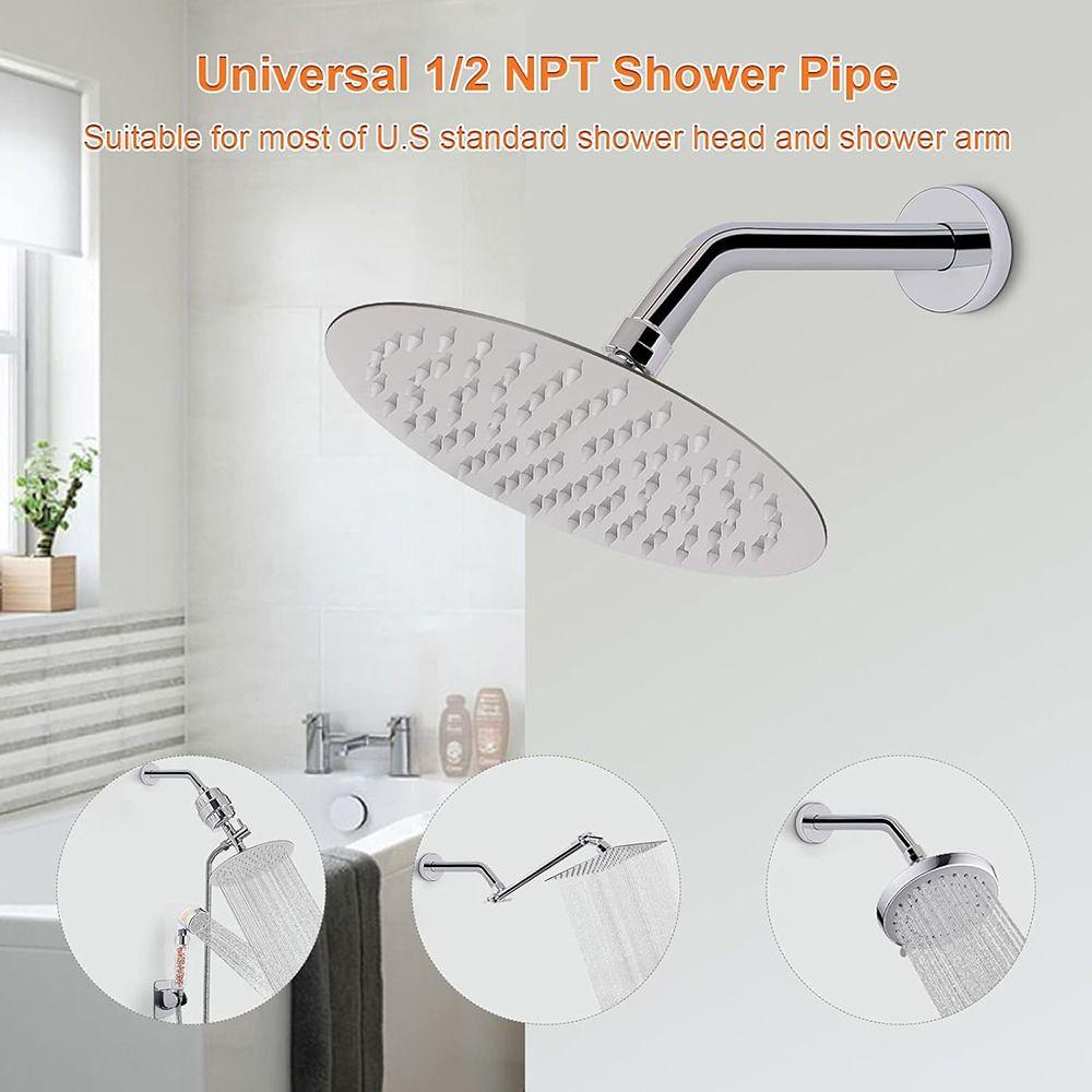 New Stainless Steel Shower Pipe Wall Mounted Silver Shower Arm Pipe Shower Arm
