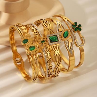 Bracelet Zircon Plaqué Or Vintage pour Femmes - Mode Luxe Léger